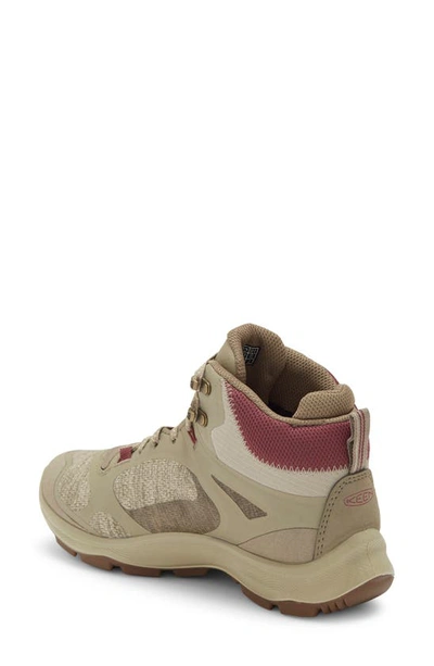 Keen Terradora Flex Mid Waterproof Hiking Boot In Plaza Taupe/ Windsor Wine