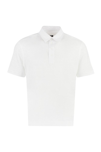 Shop Z Zegna Short Sleeved Polo Shirt In White
