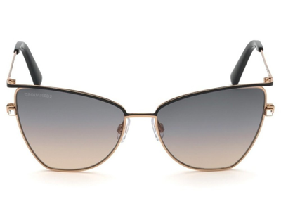 Shop Dsquared2 Eyewear Butterfly Frame Sunglasses In Gold