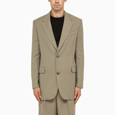 Shop Ami Alexandre Mattiussi Ami Paris Wide Taupe Single-breasted Jacket In Beige