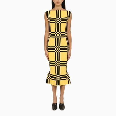 Shop Marni Yellow/white Dress With Ruffle