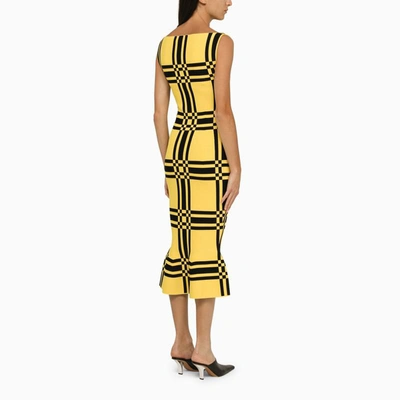 Shop Marni Yellow/white Dress With Ruffle