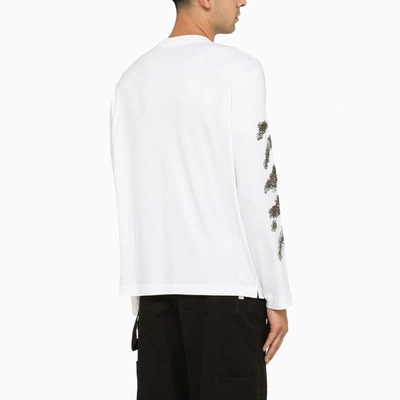 Shop Off-white ™ White Long-sleeved T-shirt In Black