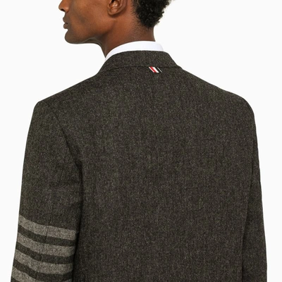 Shop Thom Browne Dark Single-breasted Jacket In Grey