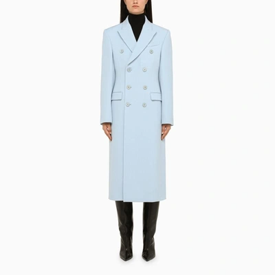 Shop Wardrobe.nyc Light Double-breasted Coat In Blue