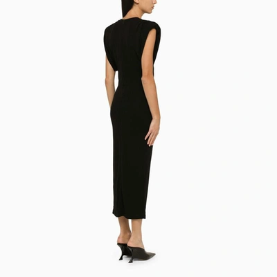 Shop Wardrobe.nyc Dress With Padded Shoulders In Black