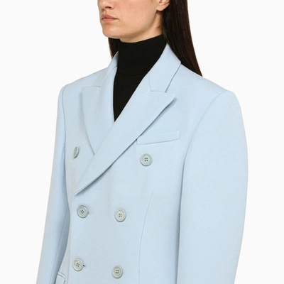 Shop Wardrobe.nyc Light Double-breasted Coat In Blue