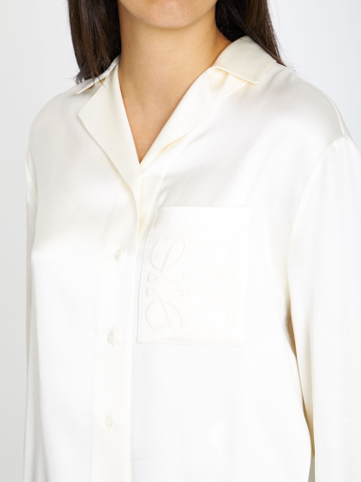 Shop Loewe Ivory Silk Shirt In Avorio