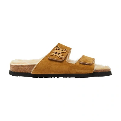 Shop Palm Angels Pa Comfy Open Toe Slippers In Camel_beige