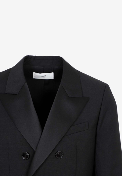 Ami Alexandre Mattiussi Tailored Wool Blazer Featuring Notch Lapel In Black