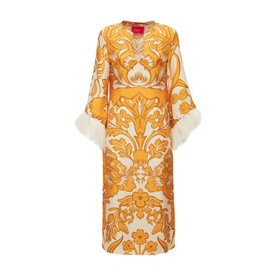 La Doublej The Kaftan (with Feathers) In Va_va_gold