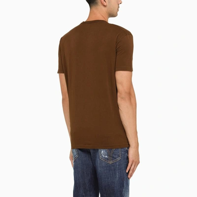 Shop Dsquared2 Crew-neck T-shirt With Logo In Brown