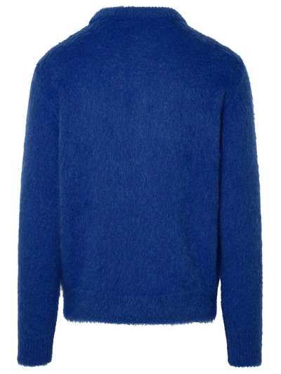 Shop Balmain Blue Virgin Wool Blend Sweater