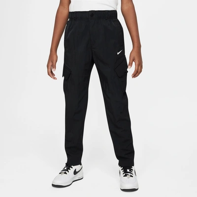 Shop Nike Boys  Woven Cargo Pants In Black/black