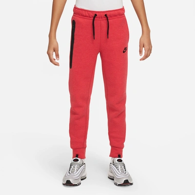Shop Nike Boys  Nsw Tech Fleece Pants In University Red/black/black