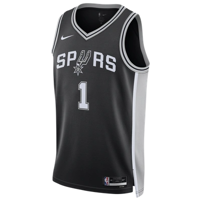 Shop Nike Mens Victor Wembanyama  Spurs Dri-fit Swingman Jersey In Black/white