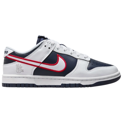 Shop Nike Womens  Dunk Low Prm In White/university Red/obsidian