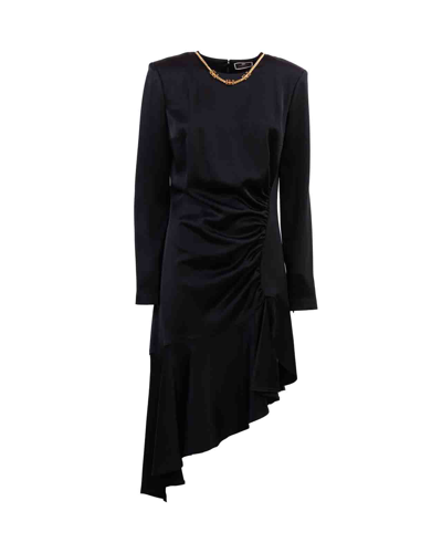 Shop Elisabetta Franchi Asymmetric Dress In Nero