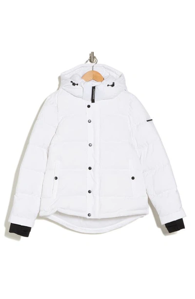 Shop Bcbgeneration Water Resistant Hooded Puffer Jacket In White