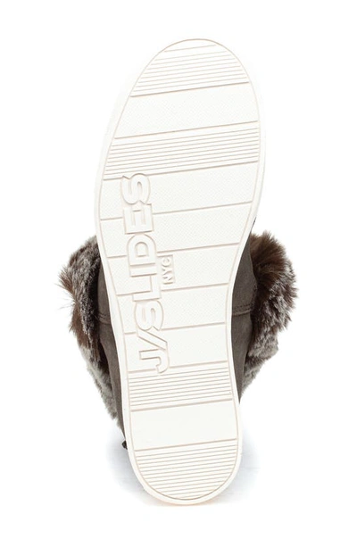 Shop J/slides Nyc Jslides Faux Fur Lined Bootie In Khaki Sue