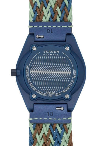 Shop Skagen Sams Series Solar Powered Woven Strap Watch, 37mm In Blue