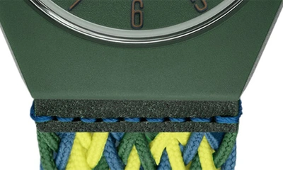 Shop Skagen Sams Series Solar Powered Woven Strap Watch, 37mm In Green