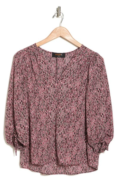 RENEE C RENEE C ABSTRACT DOT V-NECK BLOUSE 