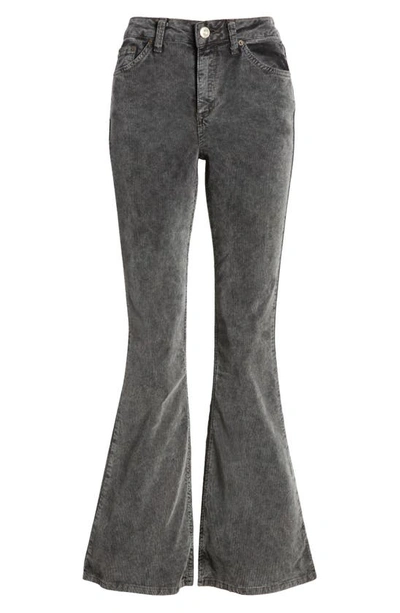Shop Bdg Urban Outfitters Mid Rise Corduroy Flare Pants In Washed Black