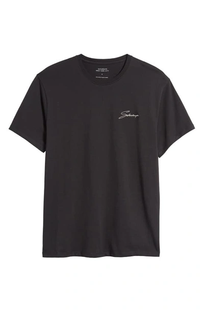 Shop Saturdays Surf Nyc Signature Logo Embroidered Standard T-shirt In Black