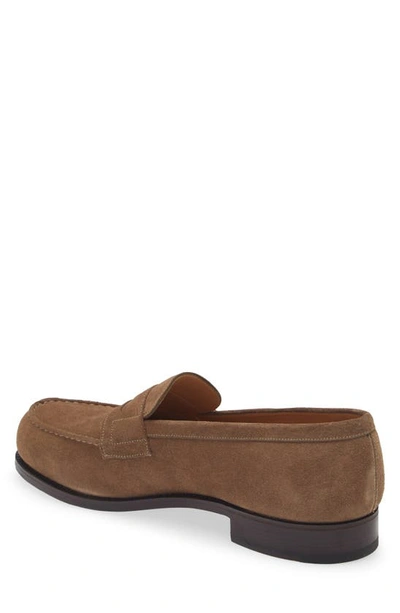 Shop Jm Weston 180 Suede Loafer In Taupe