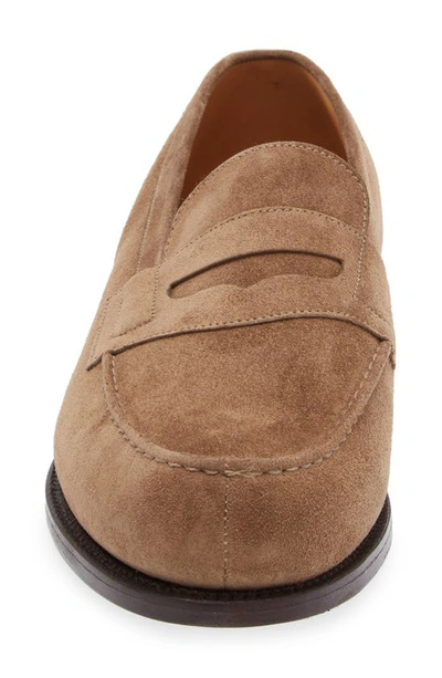 Shop Jm Weston 180 Suede Loafer In Taupe