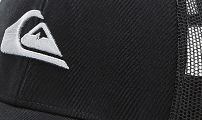 Shop Quiksilver Grounder Embroidered Logo Baseball Cap In Black