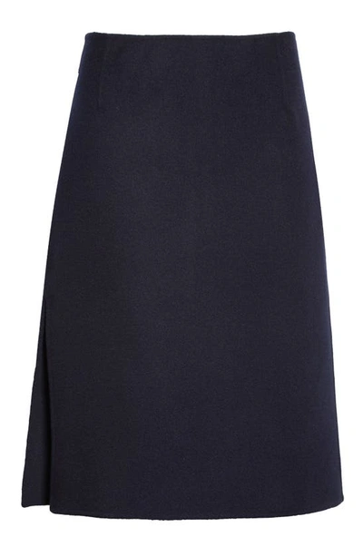 Shop Totême Double Face Wool Skirt In Navy