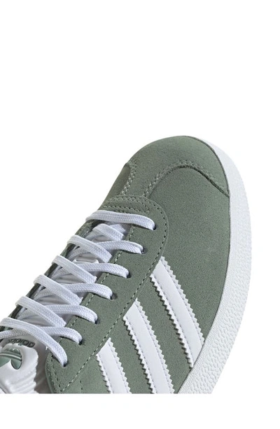 Shop Adidas Originals Gazelle Sneaker In Green/ White/ Core Black
