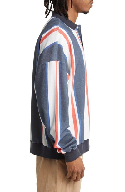 Shop Krost X Nautica Stripe Cotton Piqué Rugby Shirt In Dark Navy