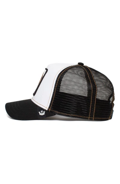 Goorin Bros The King Lion Black/white Trucker Hat 101-0388-blk In Black