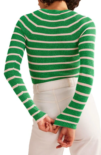 Shop Boden Effie Sparkle Stripe Sweater In Meadow Green Pink