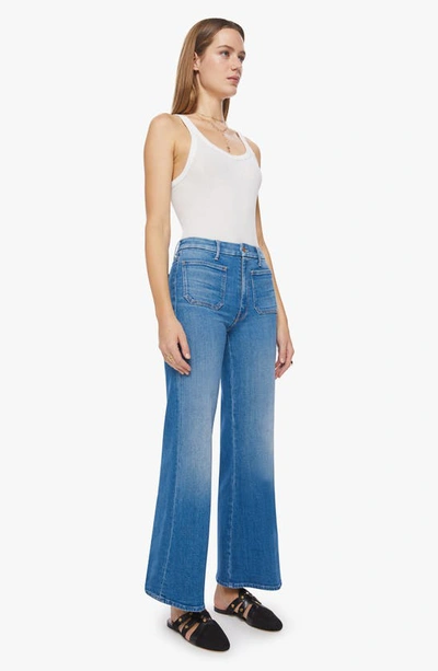 Shop Mother The Patch Pocket Roller Wide Leg Jeans In Eager Beaver