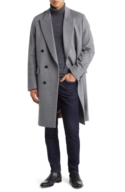 Shop Cardinal Of Canada Thomas Wool & Cashmere Over Coat In Light Grey