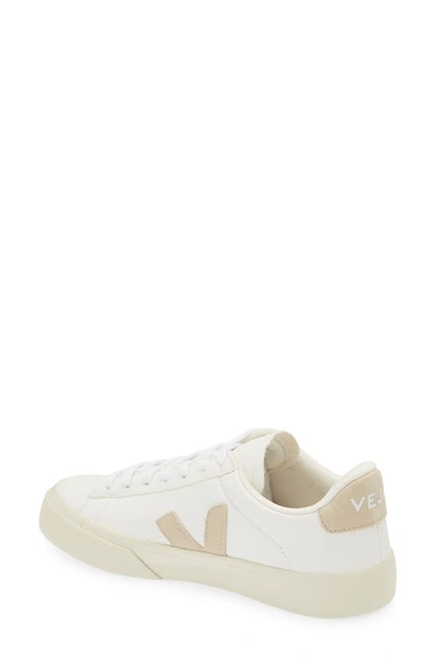 Veja V-12 Leather Extra White Sable Trainers In Extra-white Almond