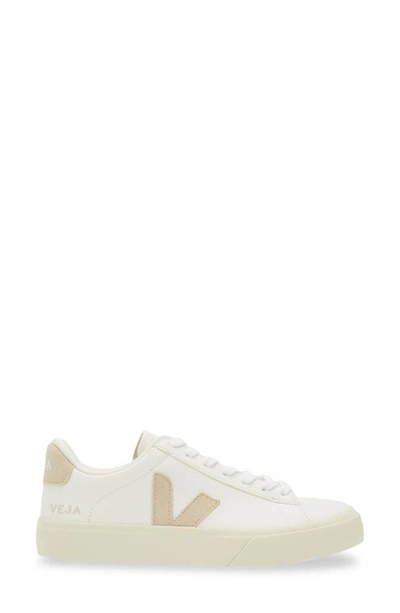 Veja V-12 Leather Extra White Sable Trainers In Extra-white Almond