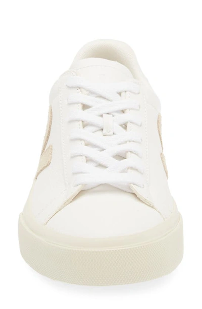 Veja V-12 Leather Extra White Sable Trainers In Extra-white Almond