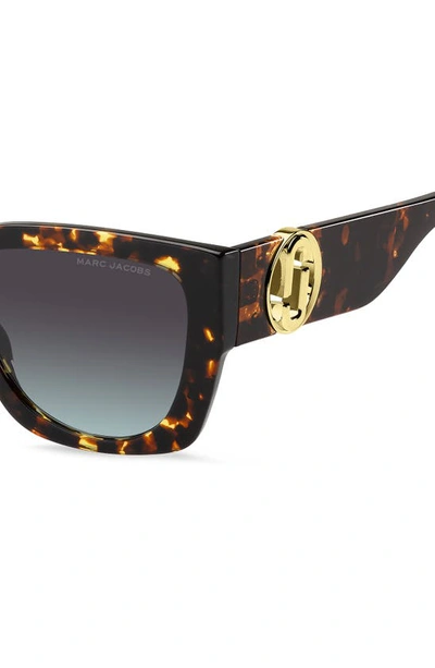 Shop Marc Jacobs 54mm Square Sunglasses In Havana/ Brown Blue