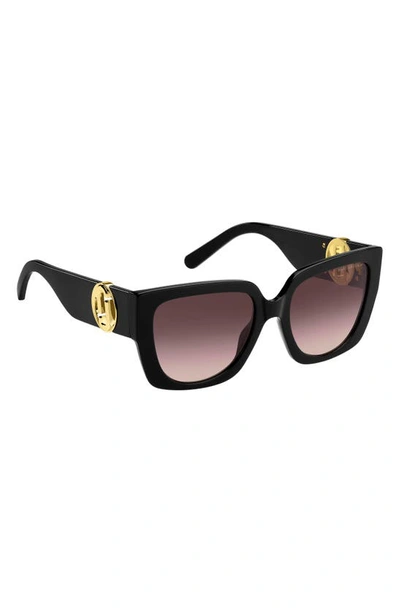 Shop Marc Jacobs 54mm Square Sunglasses In Black/ Brown Gradient