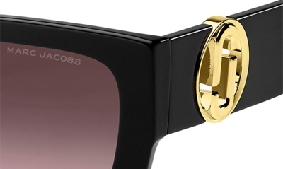 Shop Marc Jacobs 54mm Square Sunglasses In Black/ Brown Gradient