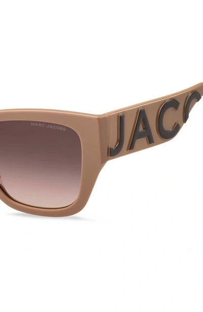 Shop Marc Jacobs 55mm Cat Eye Sunglasses In Nude Brown/ Brown Gradient