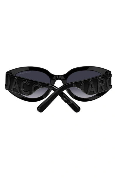 Shop Marc Jacobs 54mm Round Sunglasses In Black Grey/ Grey Shaded