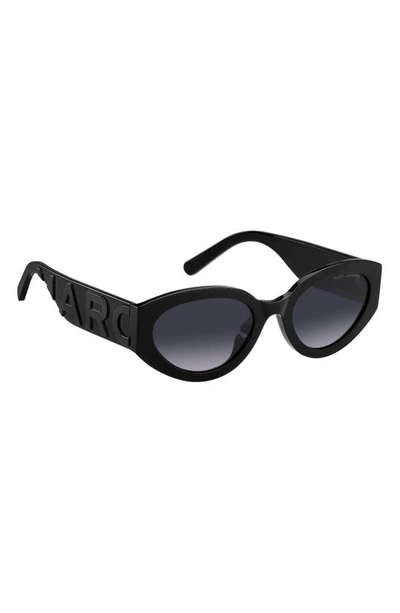 Marc Jacobs Black Grey Acetate Sunglasses In Black Grey/ Grey Shaded