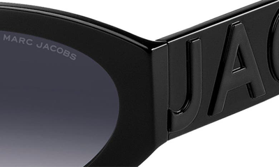 Shop Marc Jacobs 54mm Round Sunglasses In Black Grey/ Grey Shaded