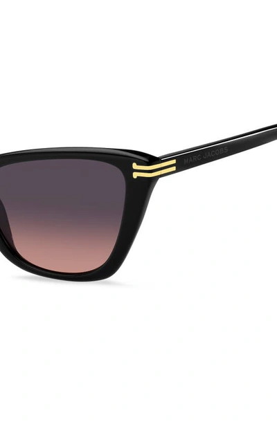 Shop Marc Jacobs 53mm Cat Eye Sunglasses In Black/ Grey Shaded Pink